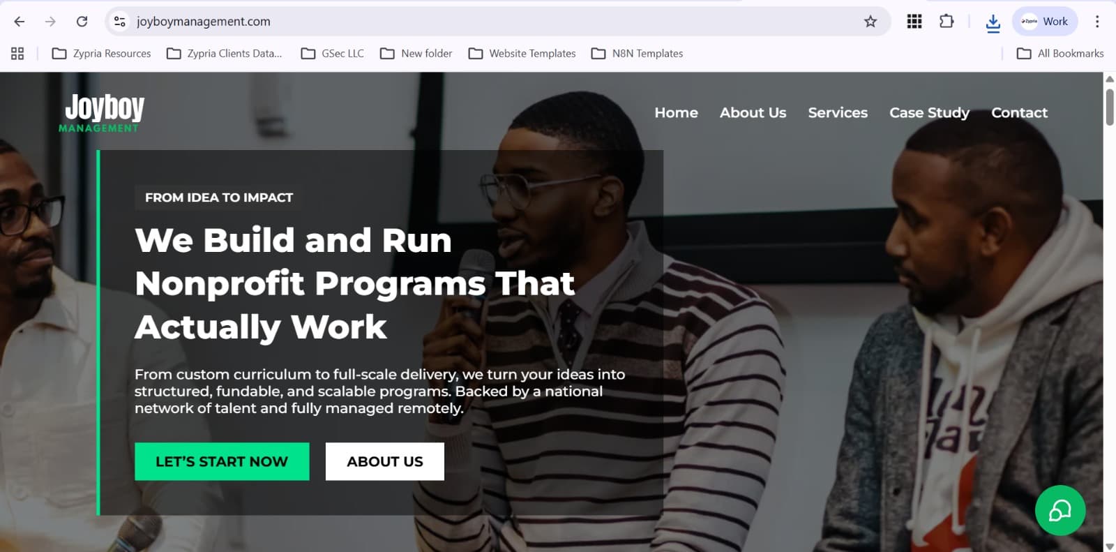 Joyboy Management website — built by Zypria